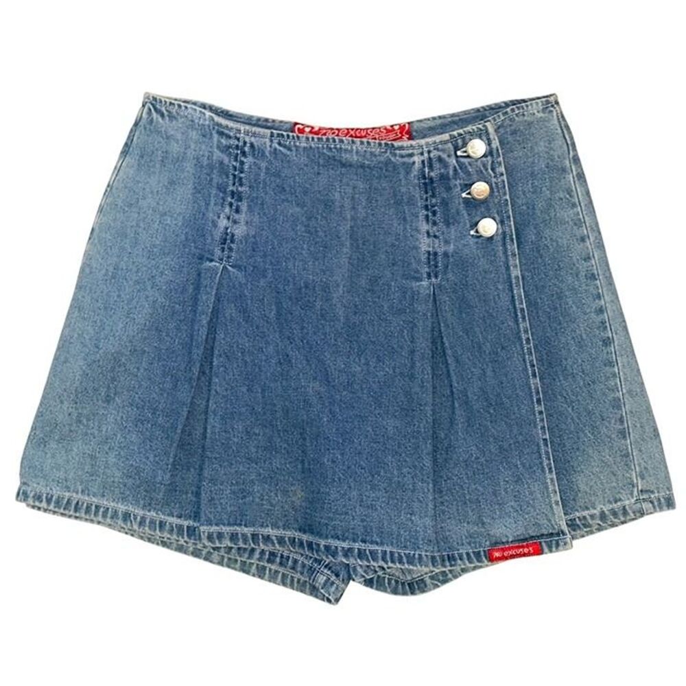 Vintage Y2K No Excuses Denim Jean Skort Size 9/10